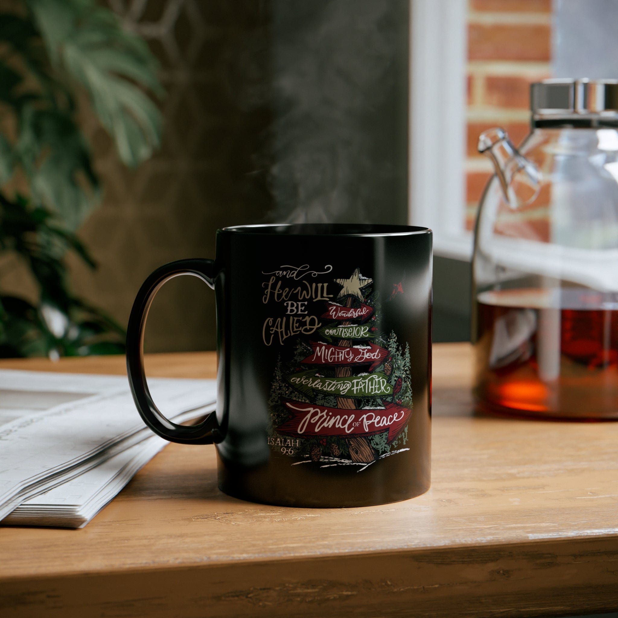 Black Mug with Christian Message: Magic words in every family