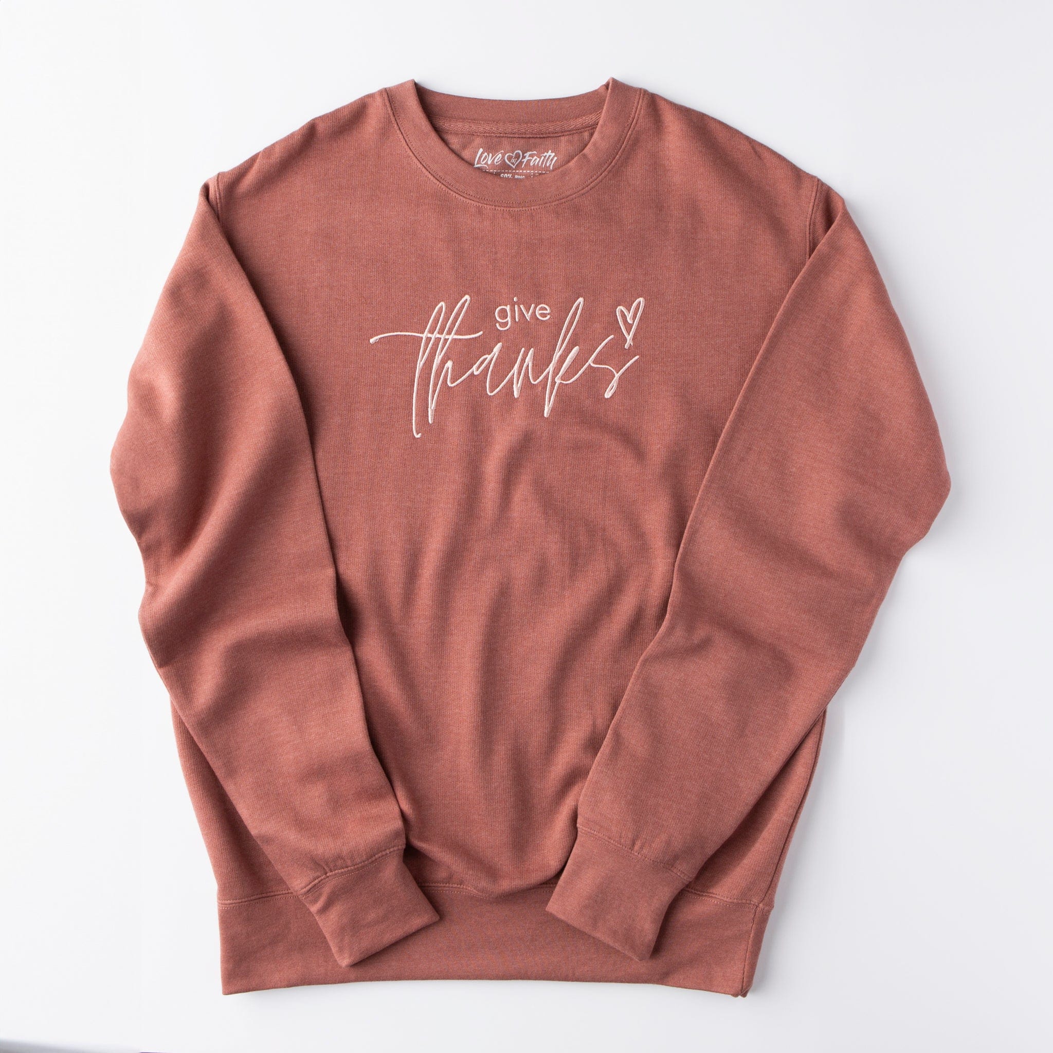 Love in faith sweatshirt sale