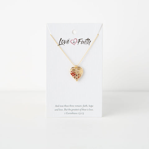 Heart Birthstone Gold Necklace