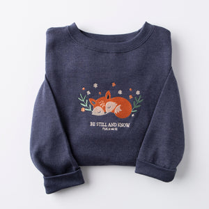 Embroidered Be Still Fox Sweatshirt