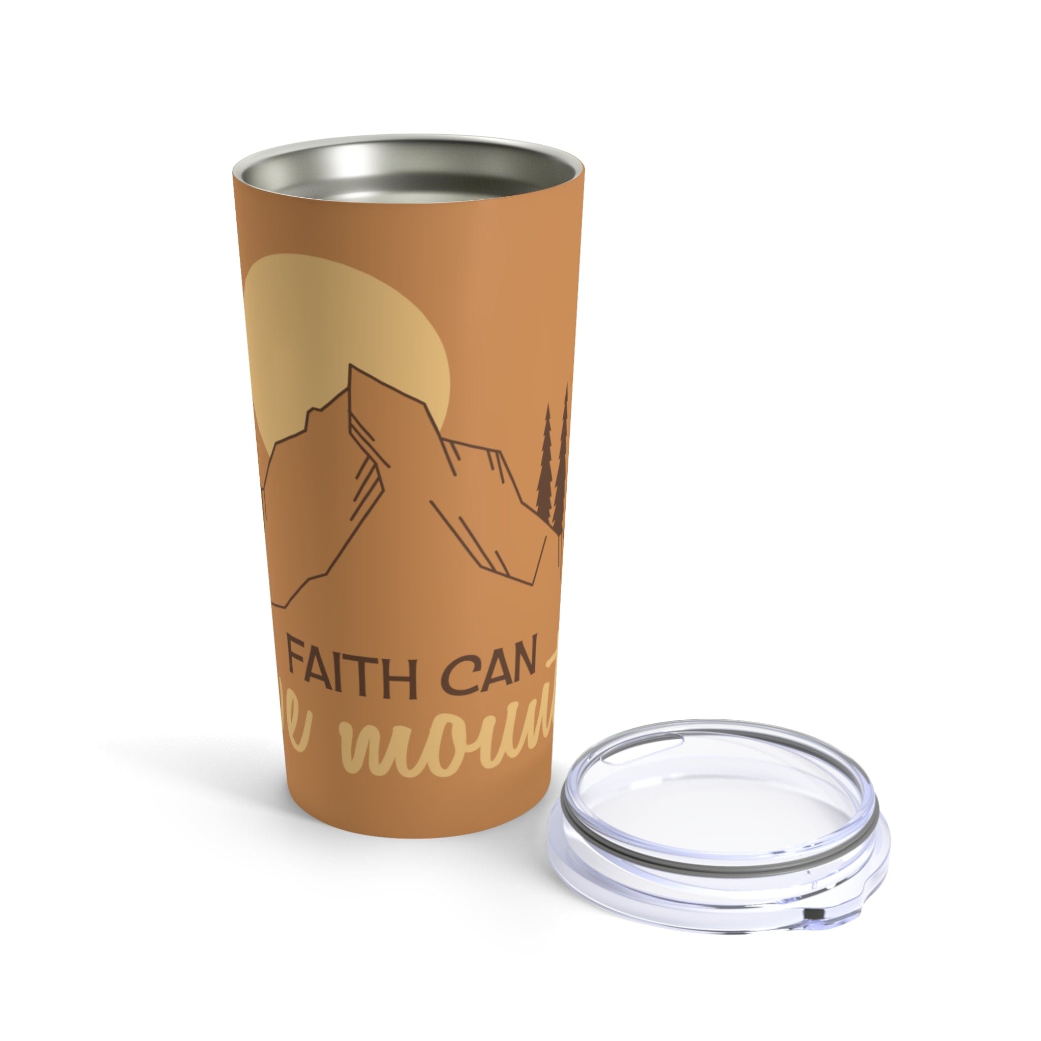 Faith Can Move Mountains – Engraved Tumbler Mug Cup, Yeti Style Cup,  Religious Gift – 3C Etching LTD