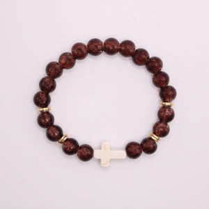 Cross Stone Bracelet - Tiger's Eye