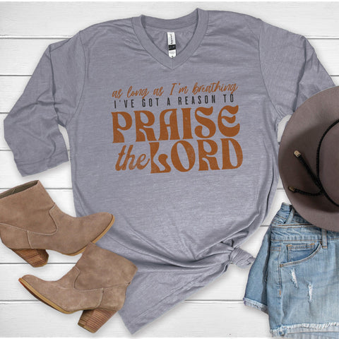 Praise The Lord 3/4 Sleeve V-Neck