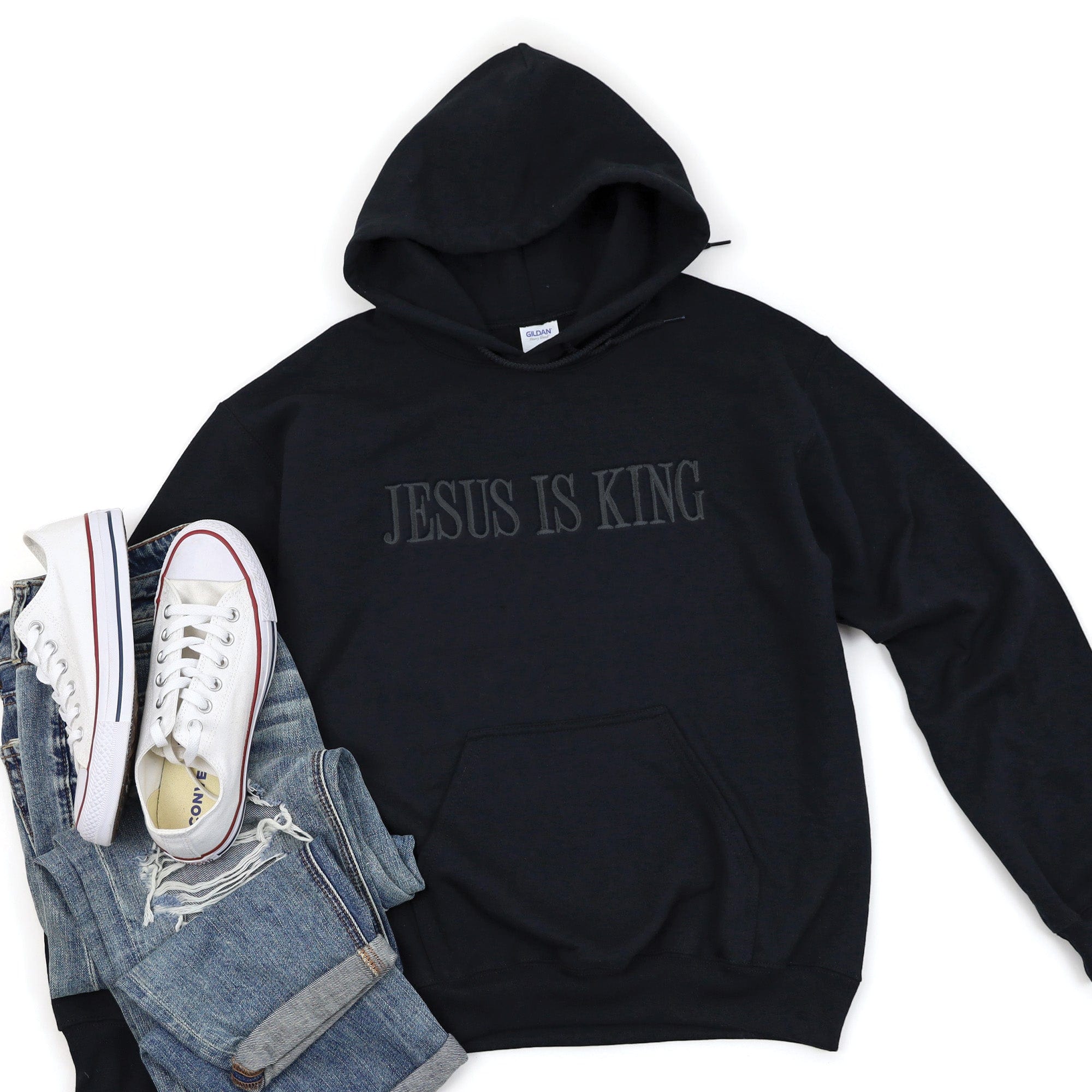 Jesus outlet is my King AOP Unisex Pullover Hoodie