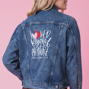 Vintage Washed Loved Beyond Measure Denim Jacket