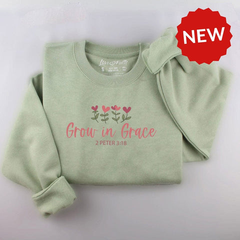 Embroidered Grow in Grace Sweatshirt