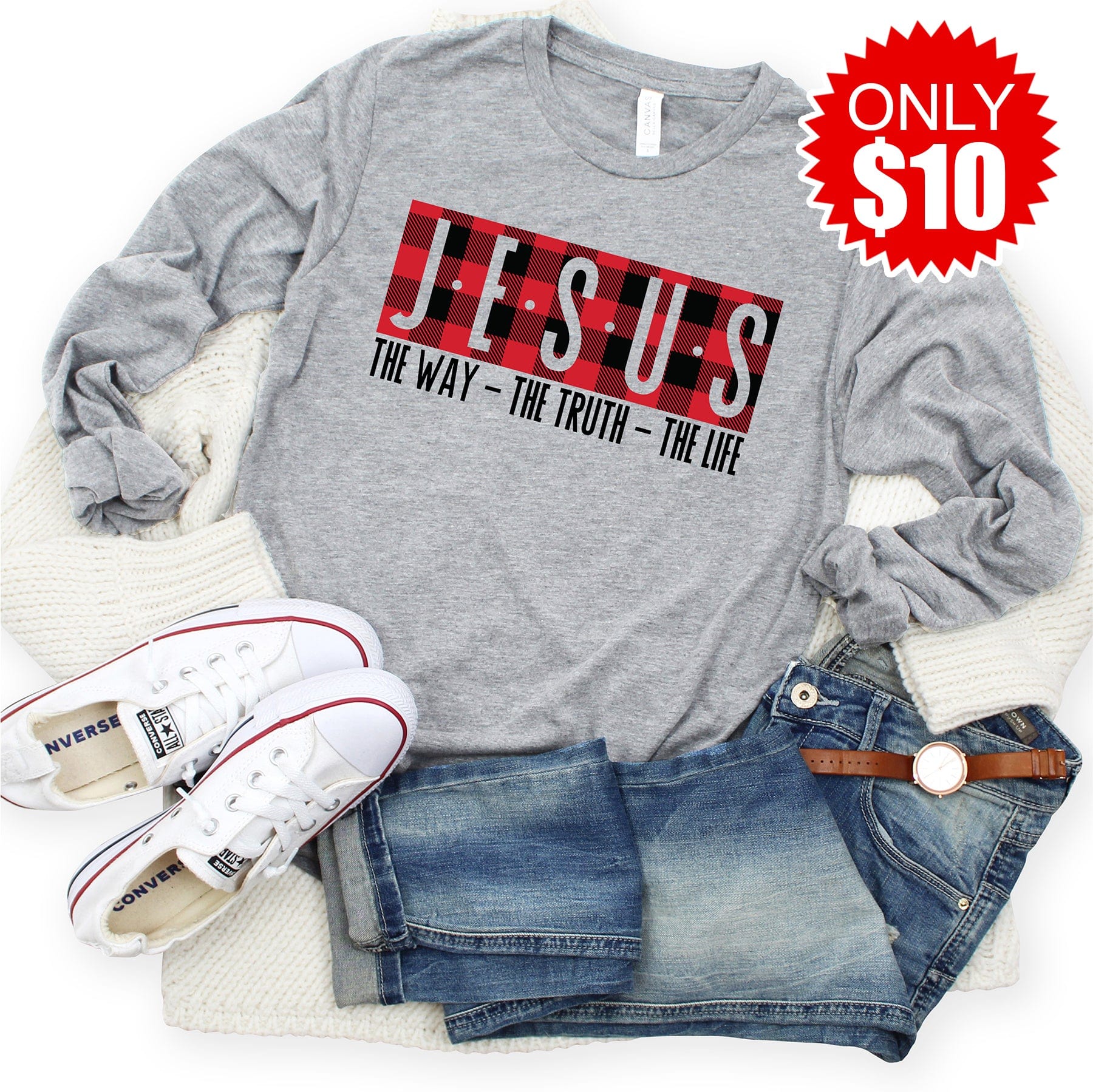 Jesus Plaid Long Sleeve - 10