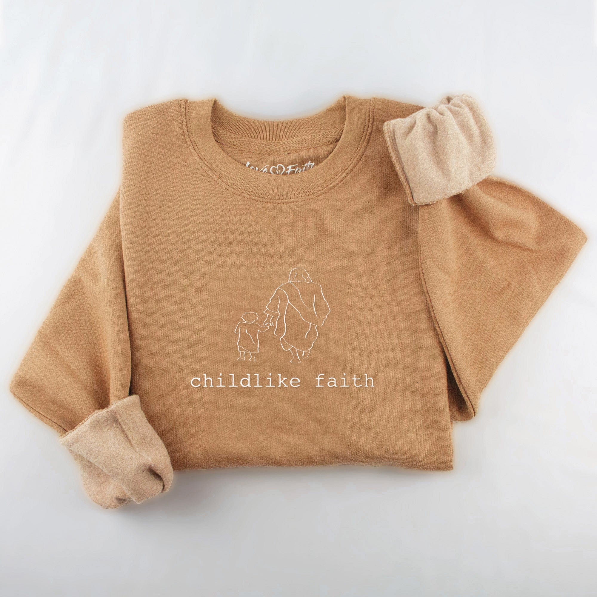 Embroidered Childlike Faith Sweatshirt | Love in Faith