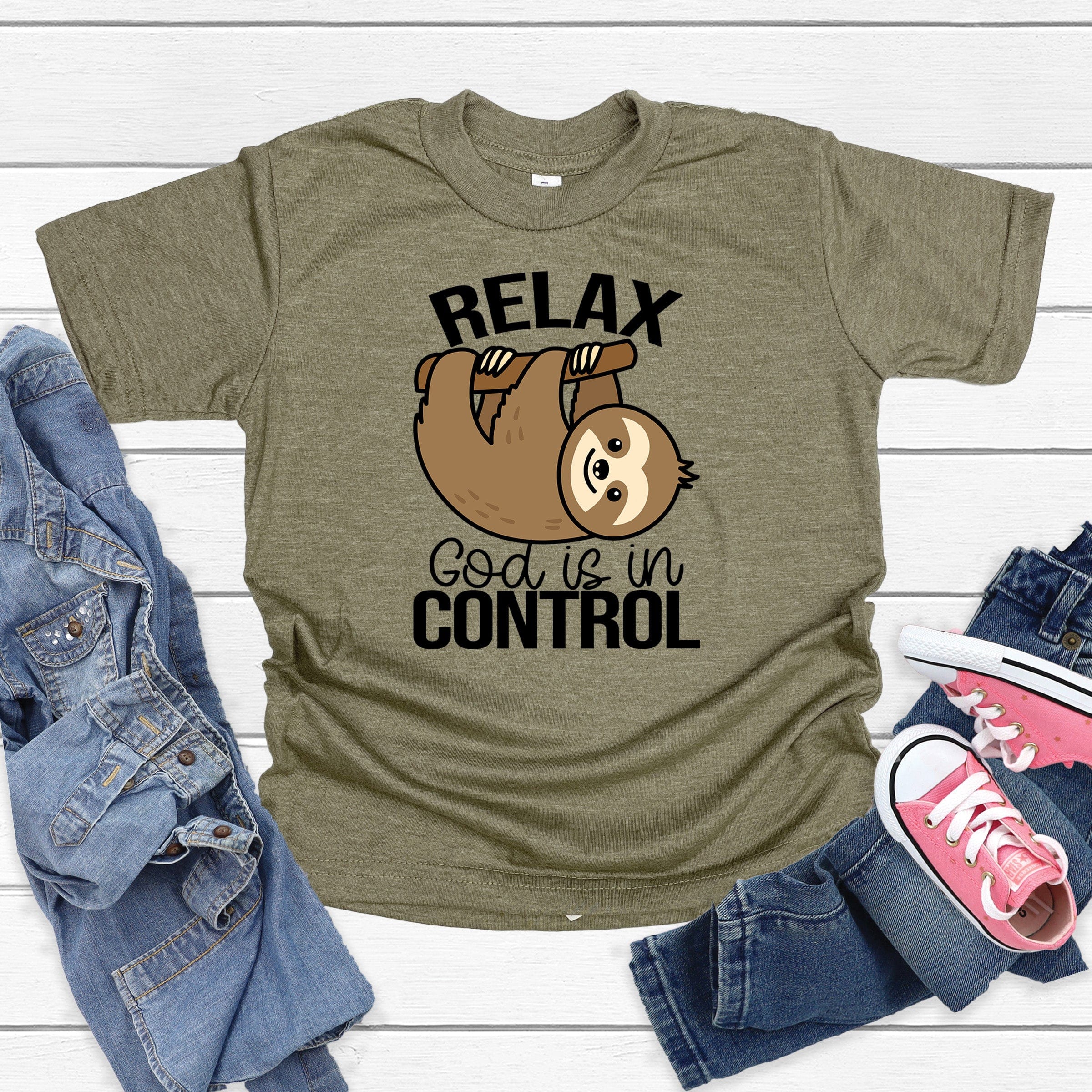 Relax God is in Control Youth Tee | Love in Faith